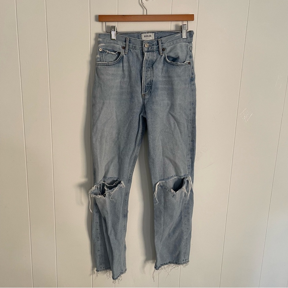 Agolde Faded Distressed Denim Jeans Size 27 Daily Straight Leg